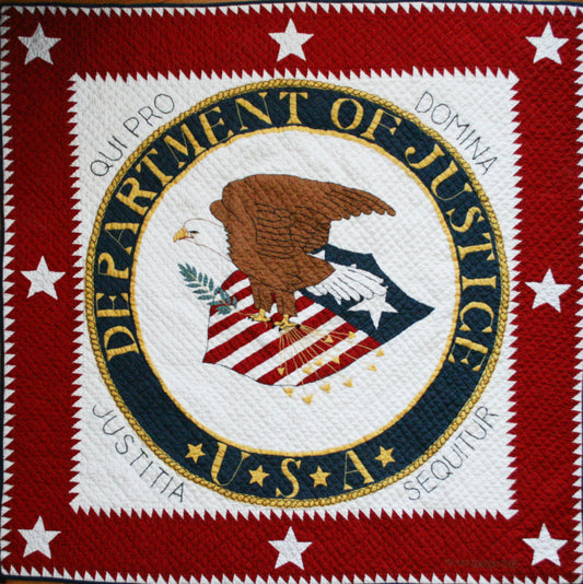 Department of Justice Cover-Up Quilt 55'' x 55''