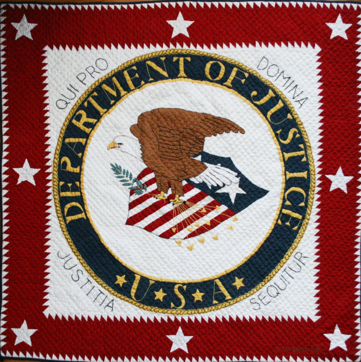 Department of Justice Cover-Up Quilt 55'' x 55''