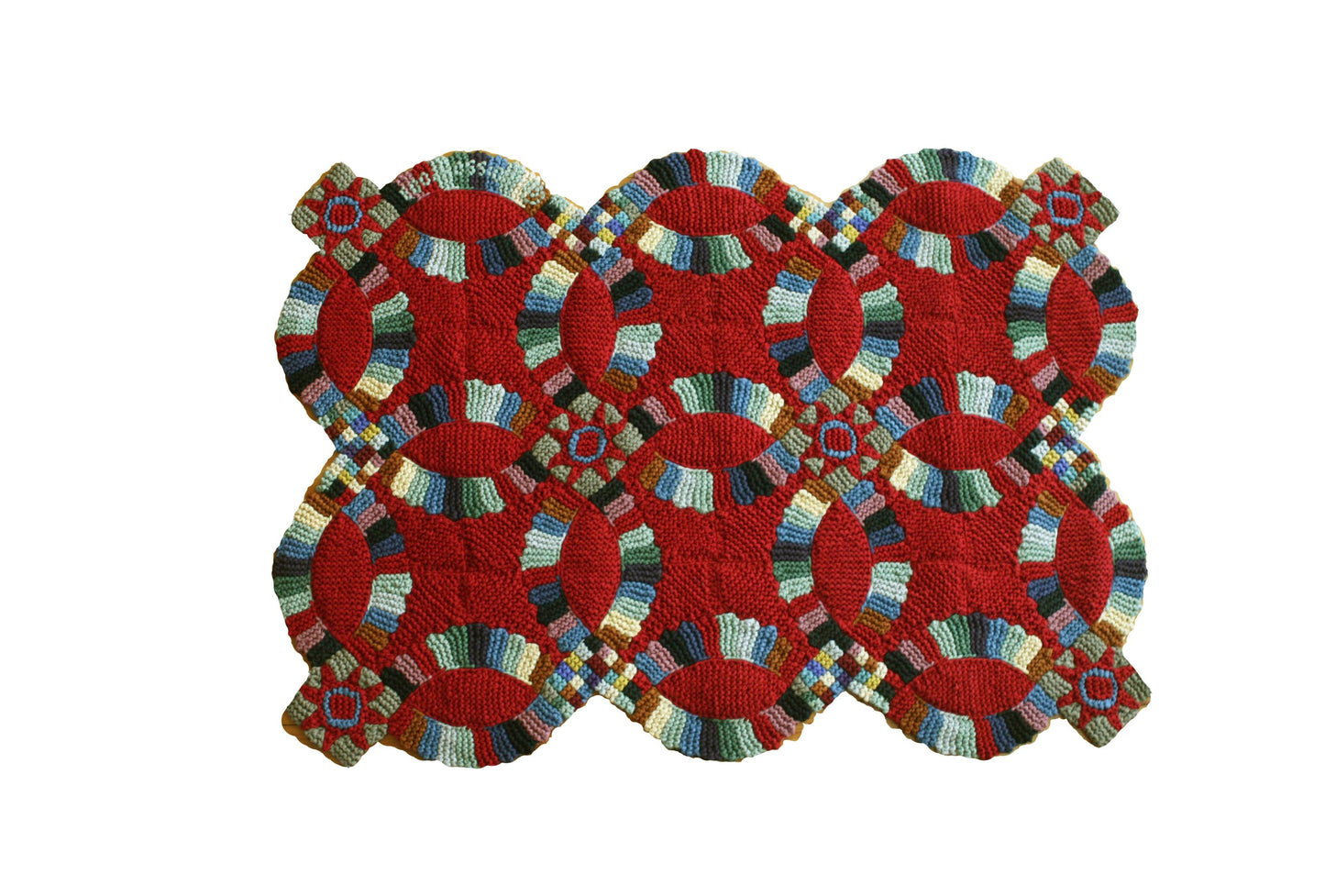 Double Wedding Ring Crimson Rug 37'' X 50''