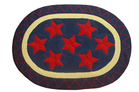 Old Glory Old Blue - Red Stars, Yellow Band 45'' x 63''