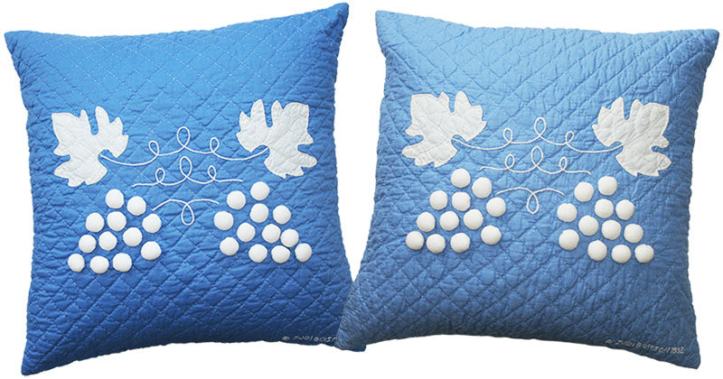 "Grape Cluster" in Periwinkle & Cornflower Throw Pillows