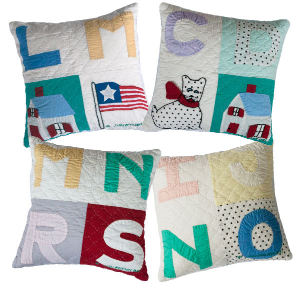 "Alphabet 4 Block" Pillows. 12 x 12