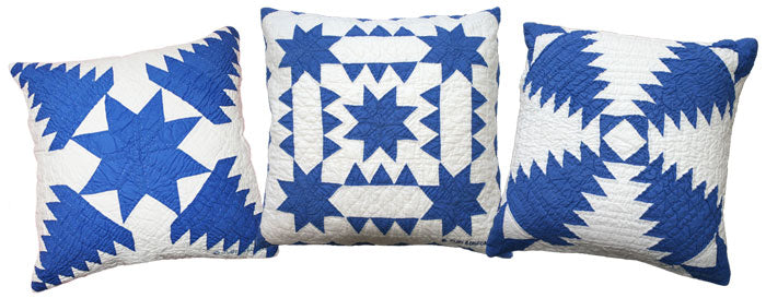 Pineapple Log Cabin Royal-White Throw Pillows