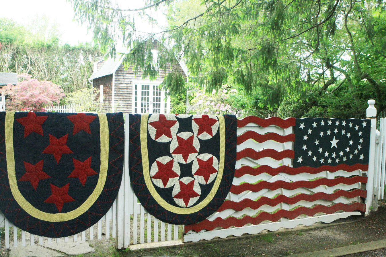 Old Glory Old Blue - Red Stars, Yellow Band 45'' x 63''