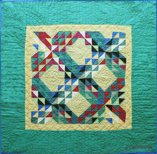 "Ocean Waves" in Banana Cover-Up Quilt 39" x 39"