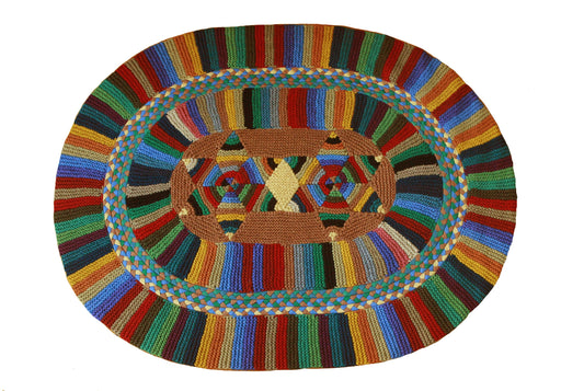 Montauk Trail Rug Multi Spiderweb Star w/ Saddle 36'' x 49''