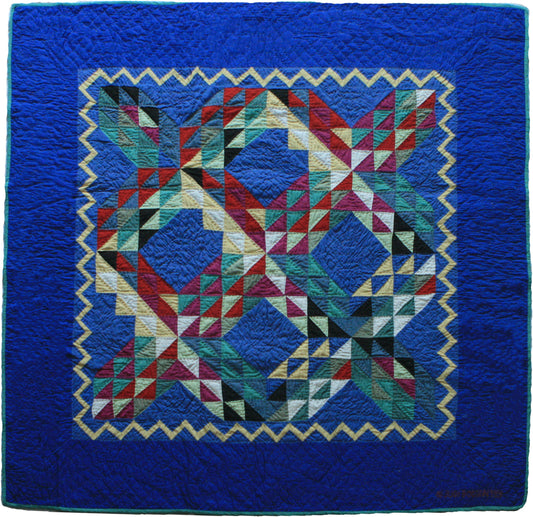 "Ocean Waves" in Royal Cover-Up Quilt 50" x 50"