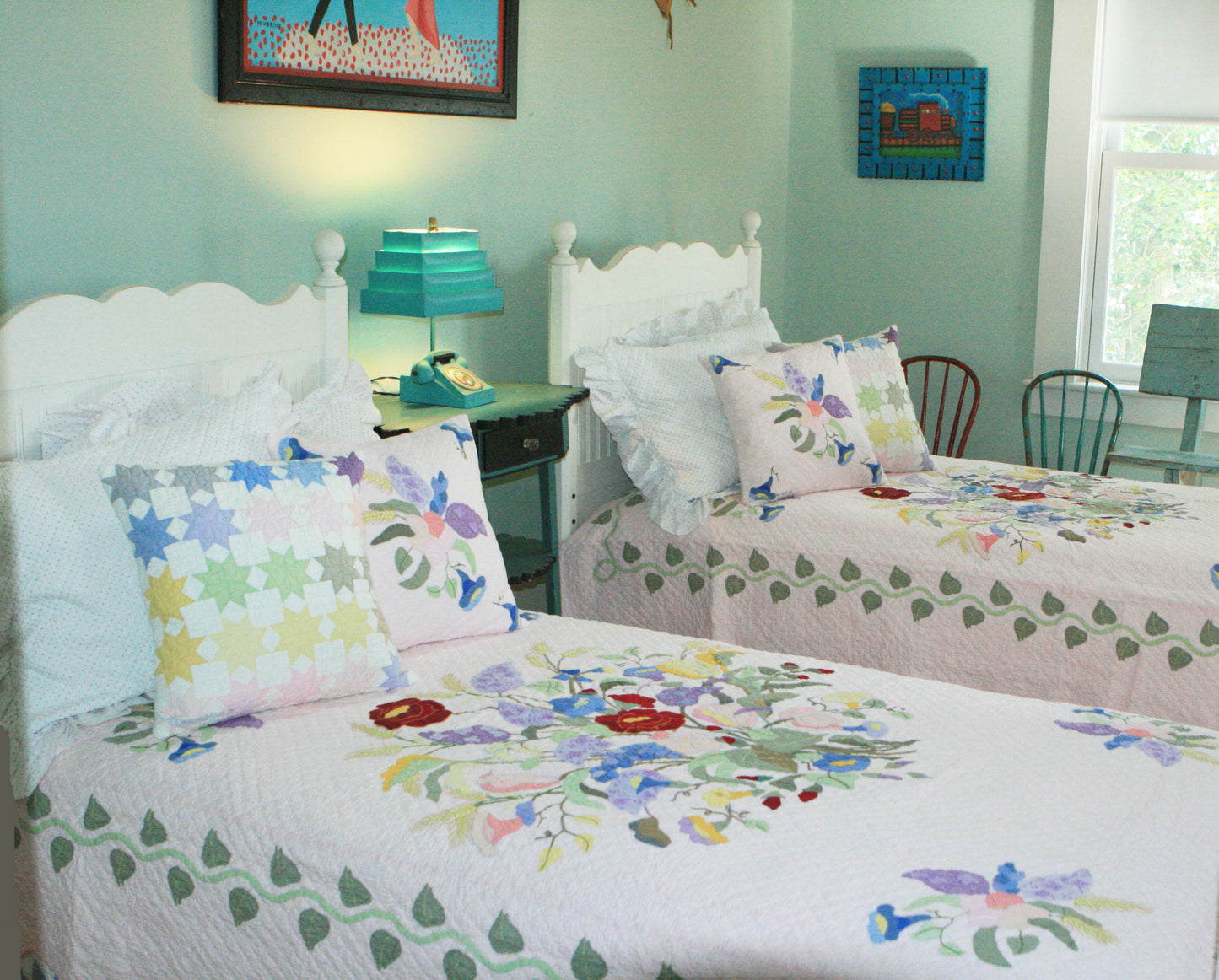 "Summertime" in Rose Twin Quilt 64" x 85"