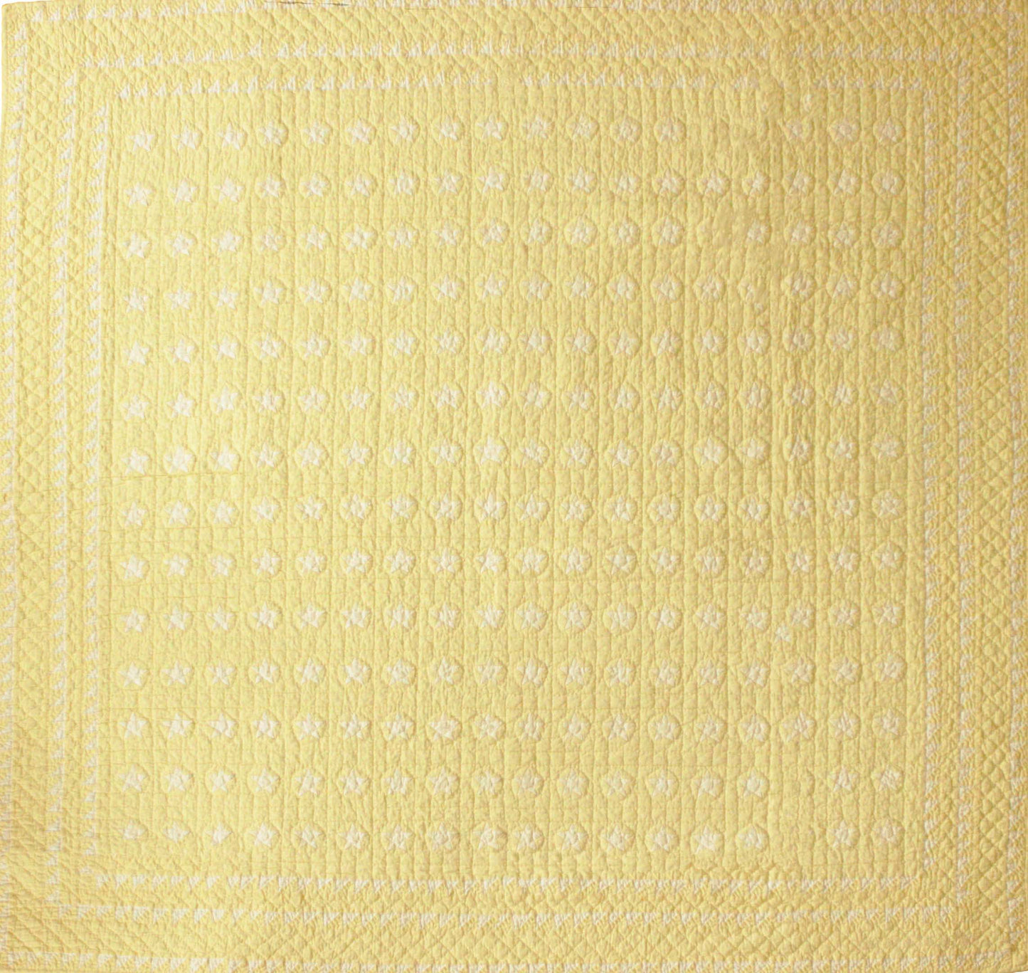 "Mini Star" in Butter-White Cover-Up Quilt 57" x 57"