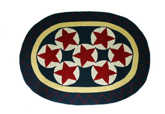 Old Glory-in Old Blue- White- Crimson Stars-Yellow Band