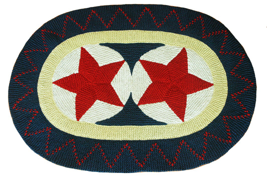 Old Glory-in Old Blue-White - Crimson Stars - Yellow Band  29'' x 43''