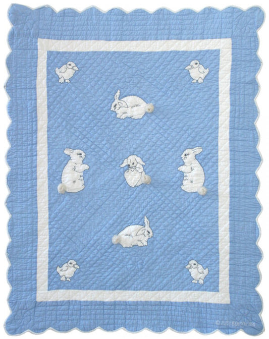 Bunny Blue Crib Quilt