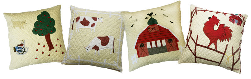 "McDonald's Farm" in Butter Throw Pillows