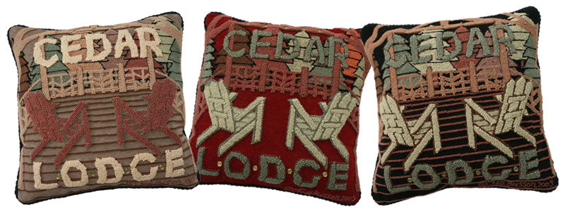 "Cedar Lodge" Hand-Hooked Pillow 20'' x 20''