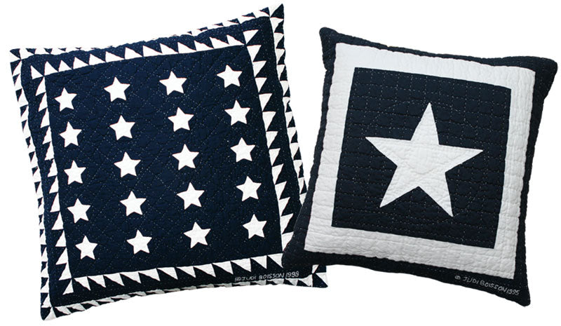 Patriotic 20 Star & Lone Star in Navy-White Throw Pillows