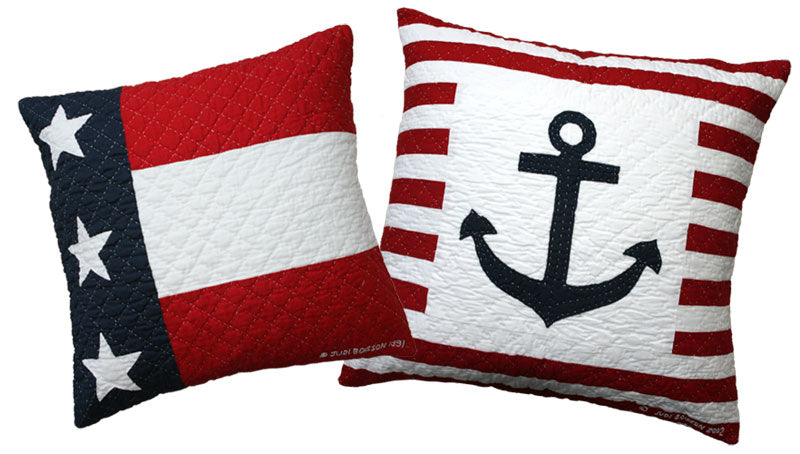 "Patriotic Flag" & "Anchor" Throw Pillow