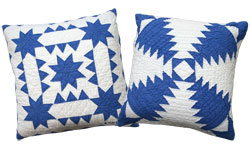 Pineapple Log Cabin Royal-White Throw Pillows