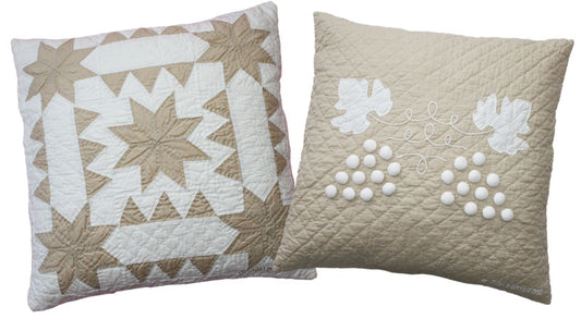 Grape Cluster in Champagne-White Throw Pillow